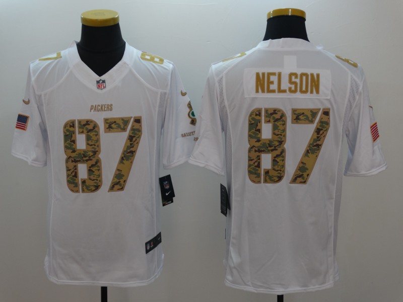 Men's Green Bay Packers Jordy Nelson #87 White Jersey